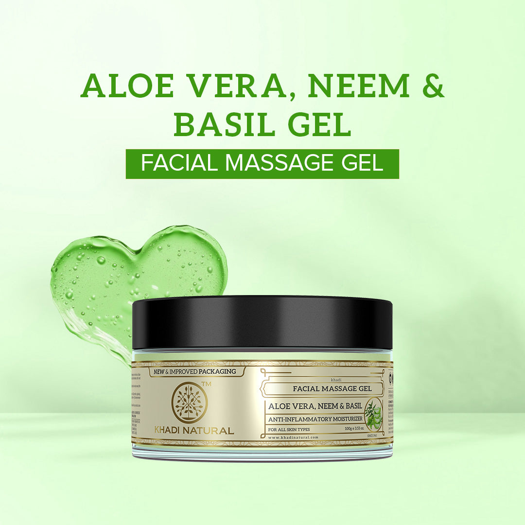 Khadi Natural Alovera Neem & Basil Face Massage Gel - 100gm - Image 7 - Buy from Indicrest