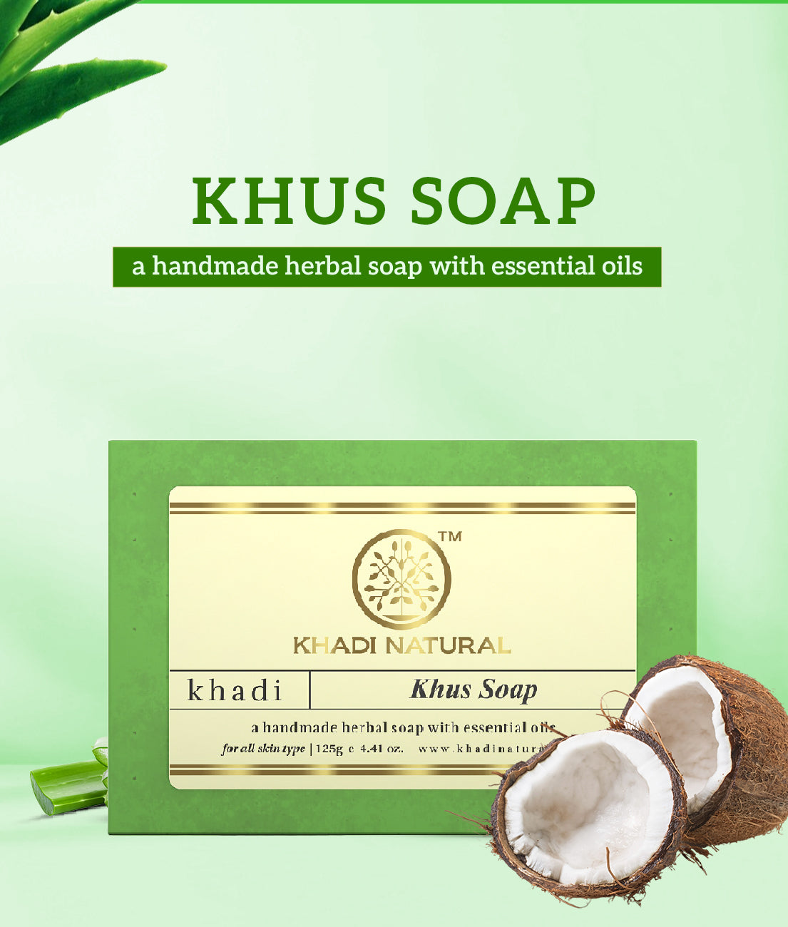 Khadi Natural Herbal Khus Soap - 125gm - Image 8 - Buy from Indicrest