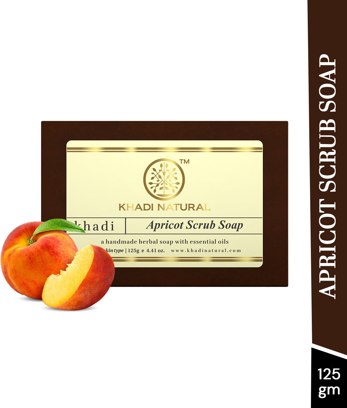 Khadi Natural Apricot Scrub Soap - 125gm - Image 7 - Buy from Indicrest