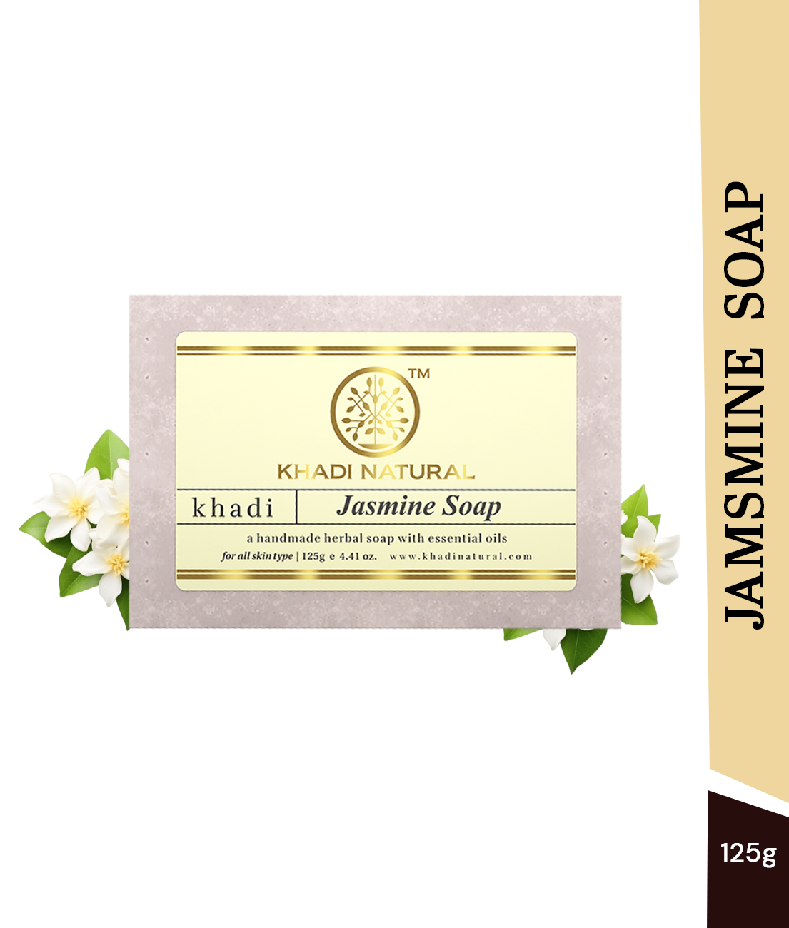 Khadi Natural Herbal Jasmine Soap - 125gm - Image 7 - Buy from Indicrest