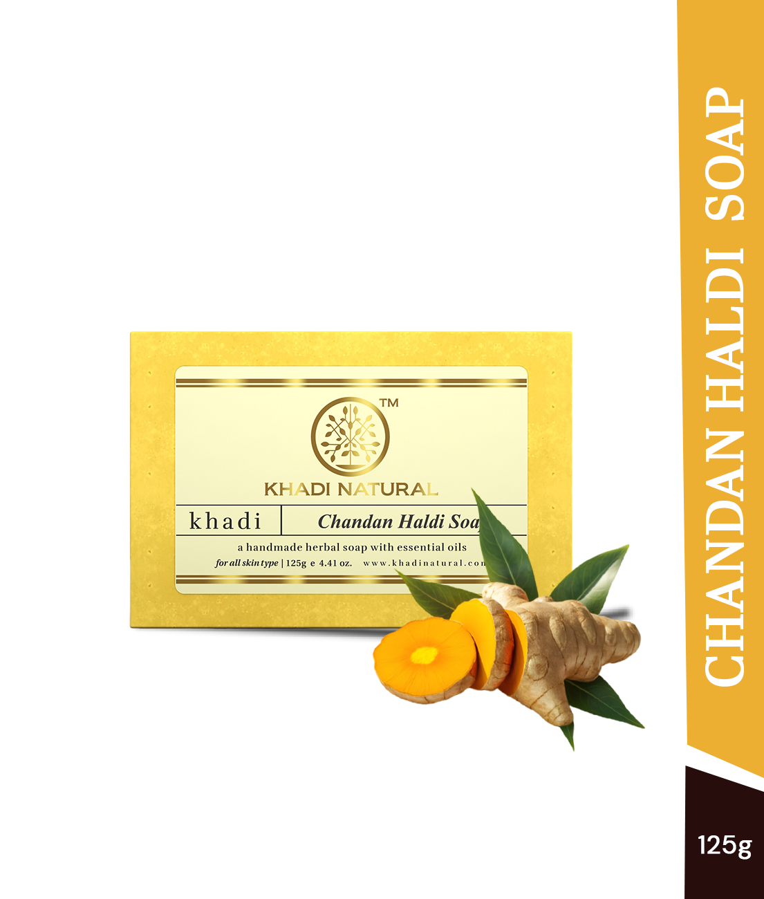 Khadi Natural Chandan Haldi Soap - 125gm - Image 7 - Buy from Indicrest