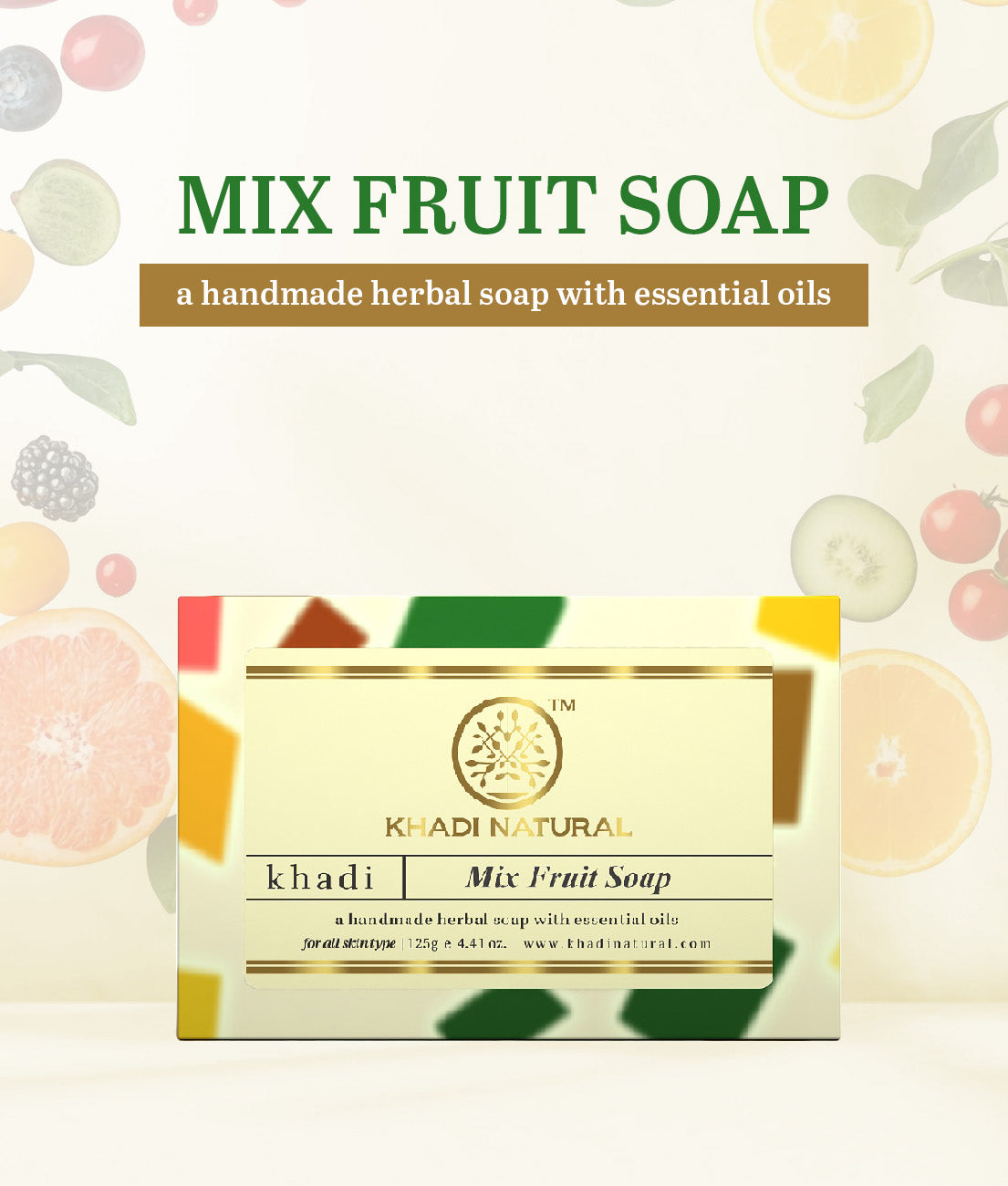 Khadi Natural Mix Fruit Soap Combo Pack Of 3 – 125gm Each - Image 5 - Buy from Indicrest