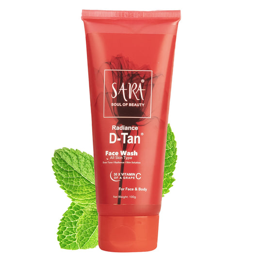 SARA D-TAN Face Wash, Perfect For deep Cleansing and Glowing skin, De-Tan Ideal For All skin Type, 100g - Buy from Indicrest