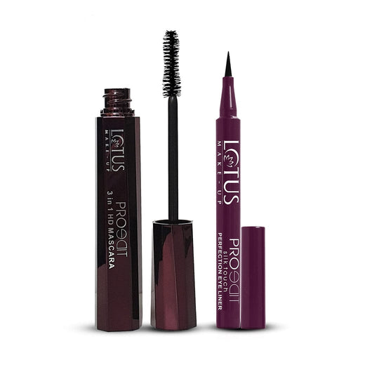 Lotus Herbals Make-Up Stroke & Lift Combo, Mascara X 10g + Eye Liner 1ml