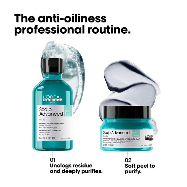 Professional shampoo for oily hair and roots