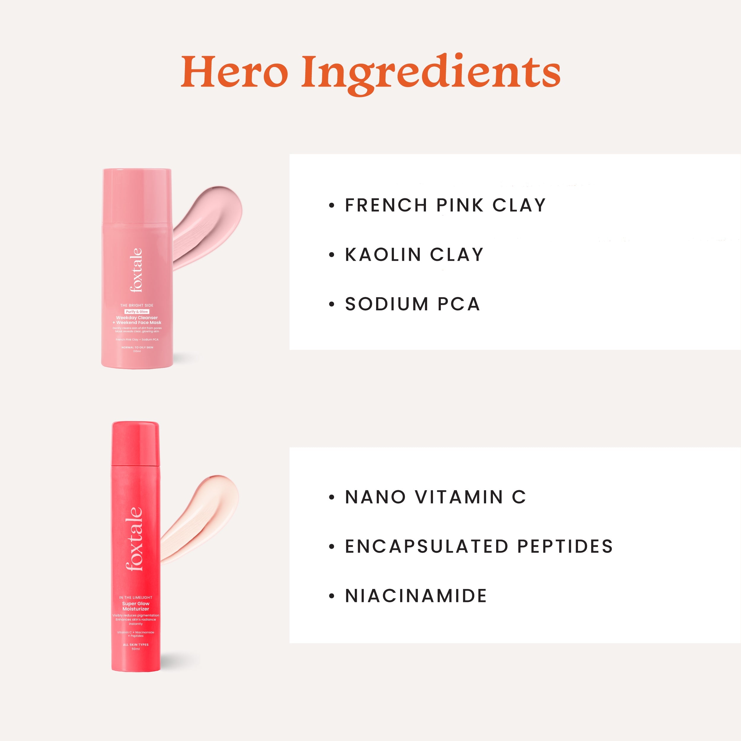 Foxtale Super Glow Up Duo Purify & Glow Cleanser + Mask + Super Glow Moisturizer with Vitamin C - Image 3 - Buy from Indicrest