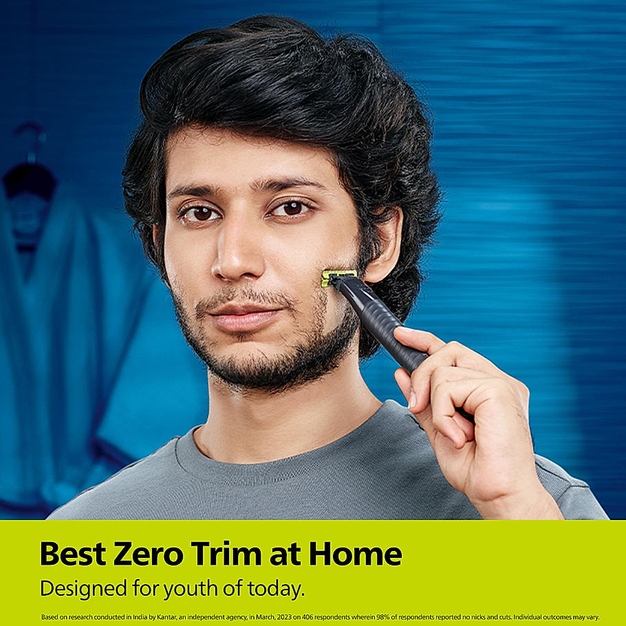 Philips OneBlade - | Hybrid Trimmer and Shaver with Dual Protection Technology | Most Skin Friendly Trim | QP1424/10