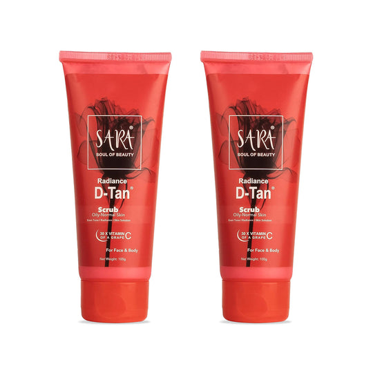 Sara Radiance D-TAN Scrub, D-Tan Pack for TAN Removal for Men and Women, Pack of 2, 200g - Buy from Indicrest