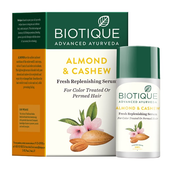 Biotique Almond & Cashew Colour Protect Hair Serum, 40ml - Buy from Indicrest