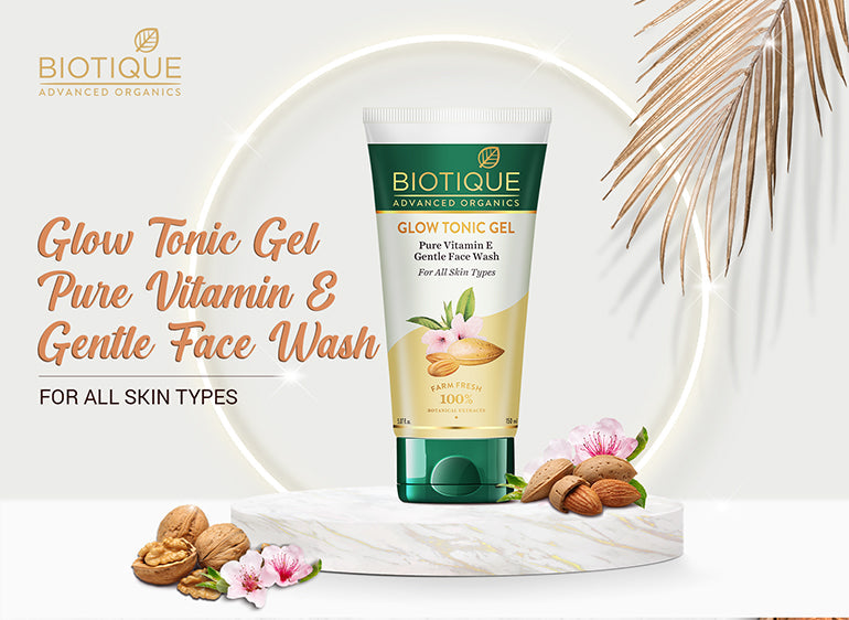 Biotique Glow Tonic Gel Pure Vitamin E Gentle Face Wash, 150ml - Image 3 - Buy from Indicrest