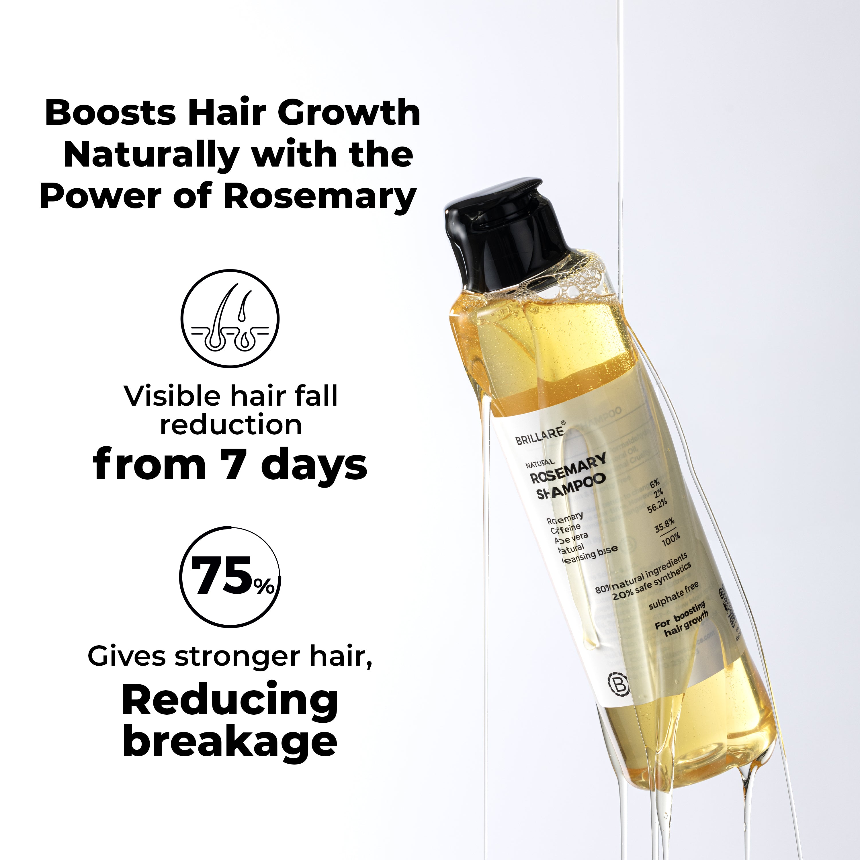 Brillare Rosemary Oil Shots (2 Pack) with Shampoo For Visible Hair Growth - Image 6 - Buy from Indicrest