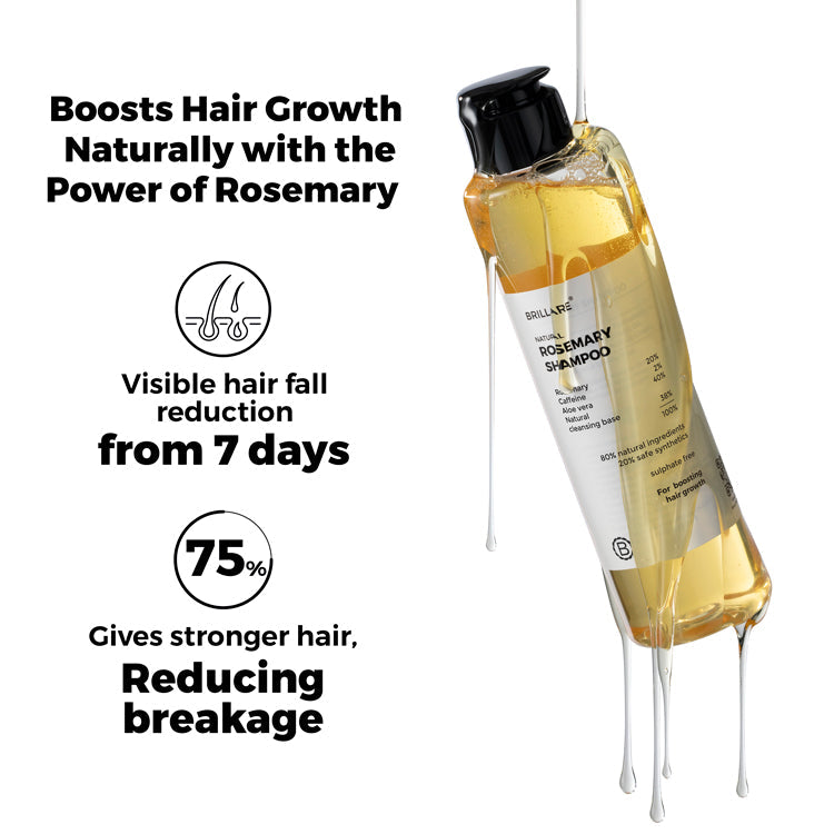 Brillare Rosemary Shampoo for Visible Hair Growth, 200ml - Image 2 - Buy from Indicrest