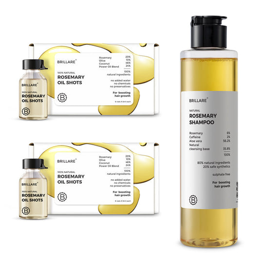 Brillare Rosemary Oil Shots (2 Pack) with Shampoo For Visible Hair Growth - Buy from Indicrest