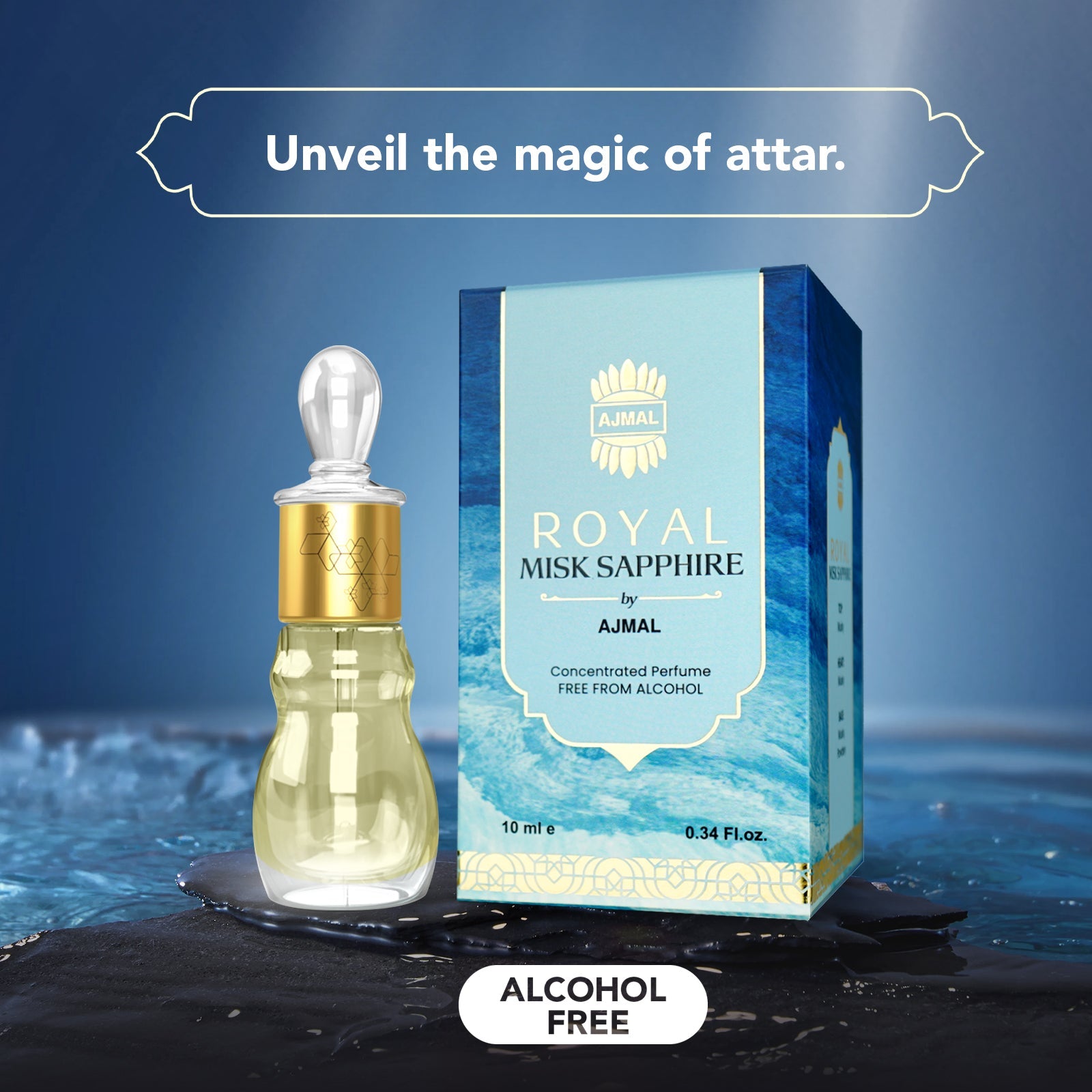 ROYAL-MISK-SAPPHIRE Non-Alcoholic Attar 10ML for Unisex - Image 2 - Buy from Indicrest