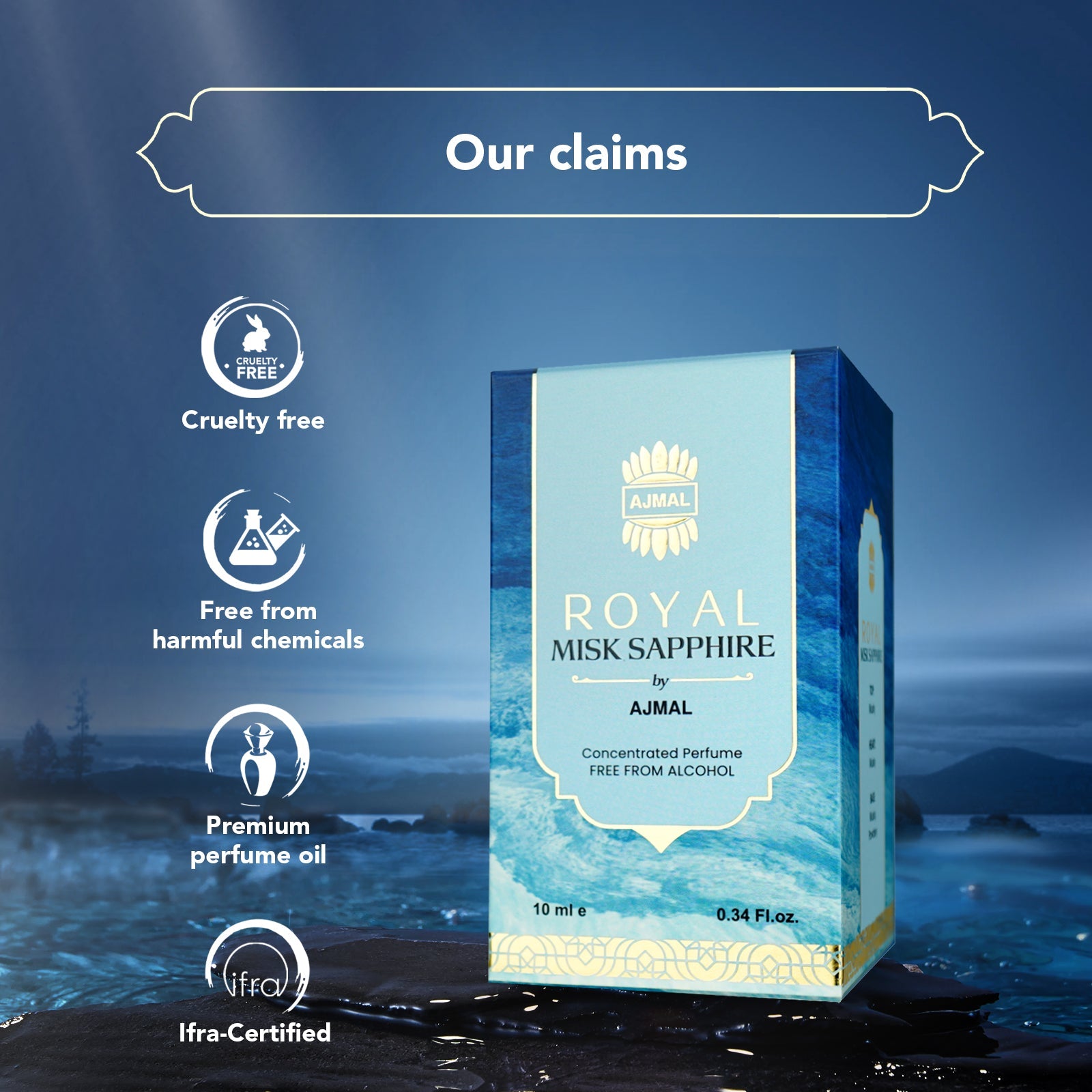 ROYAL-MISK-SAPPHIRE Non-Alcoholic Attar 10ML for Unisex - Image 4 - Buy from Indicrest
