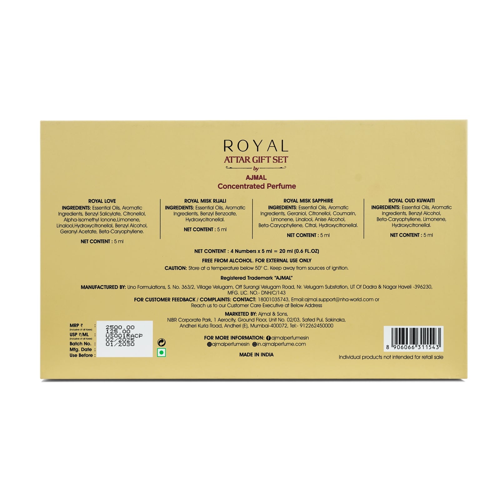ROYAL Non-Alcoholic Attar Giftpack 20ML for Unisex - Image 4 - Buy from Indicrest
