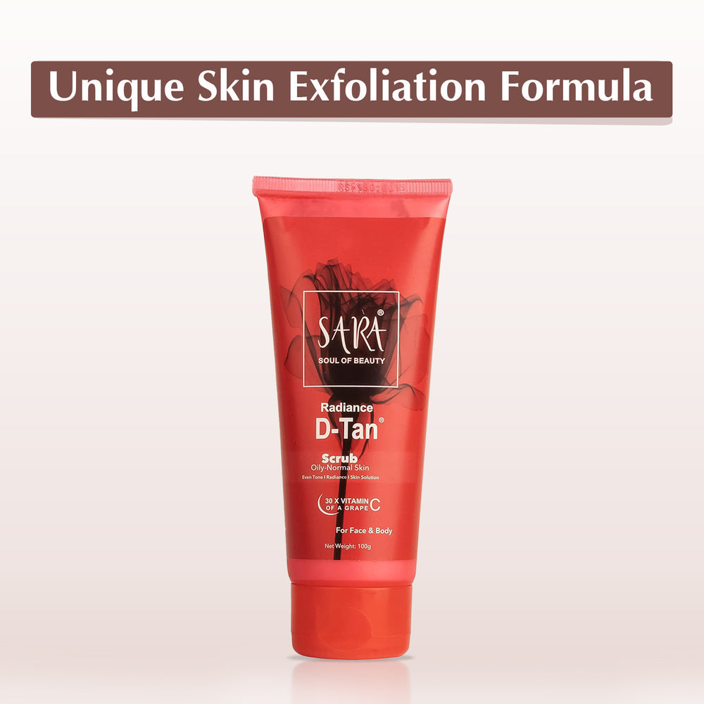 Sara Radiance D-TAN Scrub, D-Tan Pack for TAN Removal for Men and Women, Pack of 2, 200g - Image 3 - Buy from Indicrest