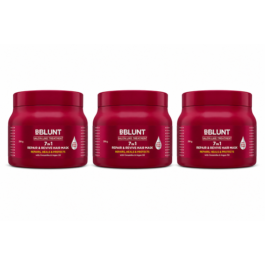 Bblunt 7 in 1 Repair & Revive Hair Mask for Upto 100% Damage Repair, 250g, Pack of 3 X 250g - Buy from Indicrest
