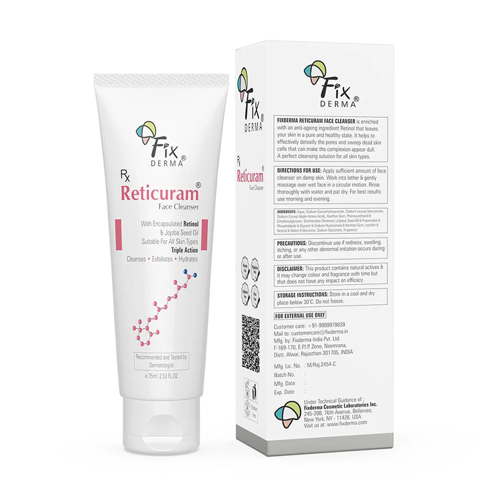 Fixderma Reticuram Face Cleanser | Triple Action Formula to Cleanse + Exfoliate + Hydrate the Skin, 75ml - Image 7 - Buy from Indicrest