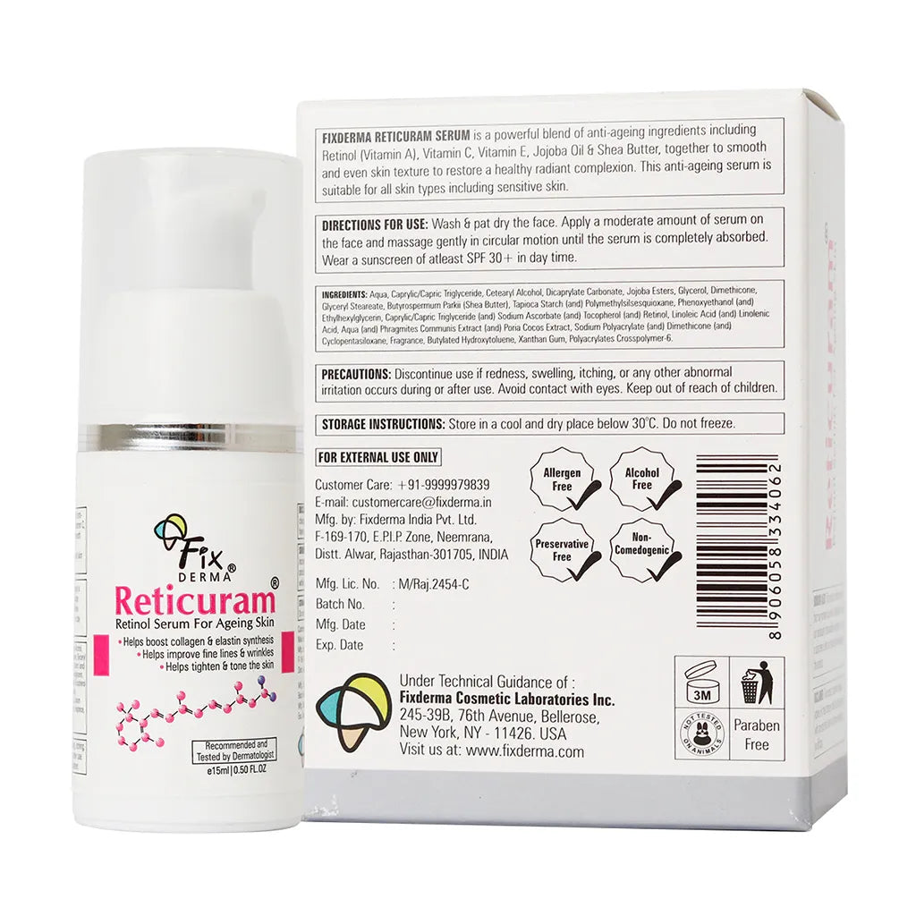 Fixderma Reticuram Serum | Next Generation Retinol Therapy for Aging Skin, 15ml - Image 9 - Buy from Indicrest