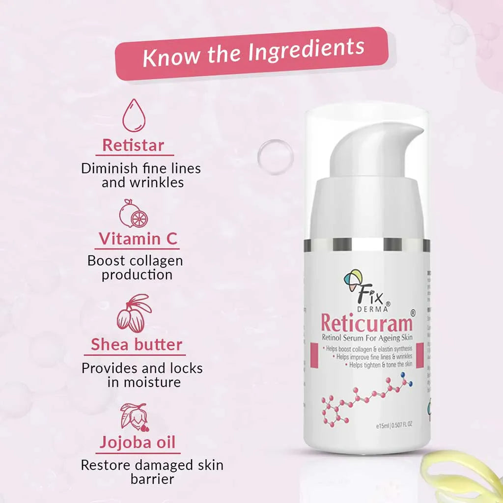 Fixderma Reticuram Serum | Next Generation Retinol Therapy for Aging Skin, 15ml - Image 6 - Buy from Indicrest