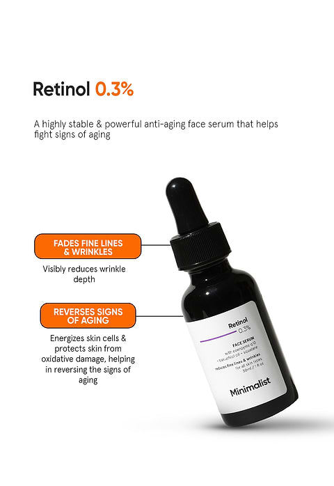 Minimalist Retinol 0.3% Face Serum For Powerful Anti-aging Serum  Fine Lines &amp; Wrinkles, 30ml - Image 2 - Buy from Indicrest