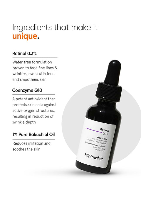 Minimalist Retinol 0.3% Face Serum For Powerful Anti-aging Serum  Fine Lines &amp; Wrinkles, 30ml - Image 4 - Buy from Indicrest