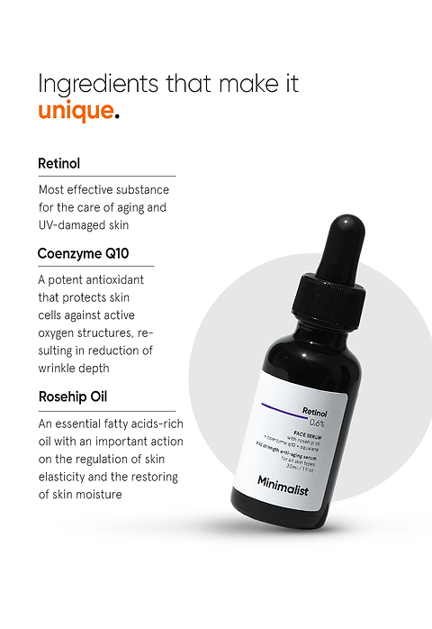 Minimalist Retinol 0.6% Face Serum For Medium strength Retinol mula  fading fine lines &amp; wrinkles, 30ml - Image 4 - Buy from Indicrest
