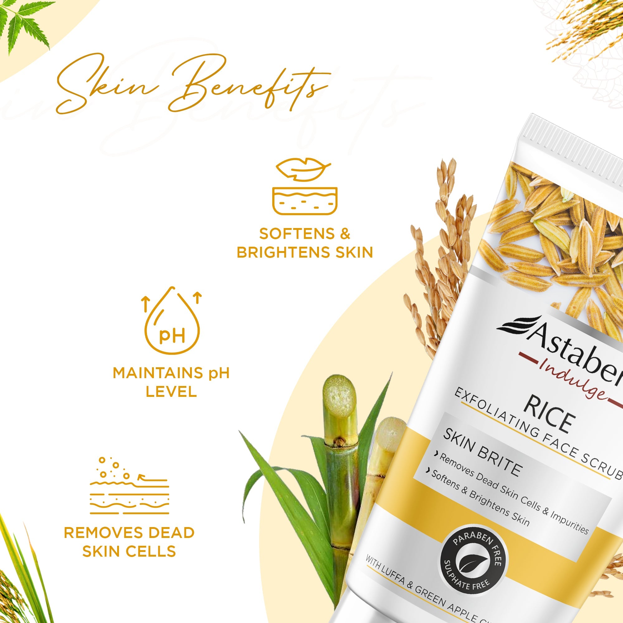 Astaberry Rice Exfoliating Face Scrub for Brightens Skin - 100ML - Image 4 - Buy from Indicrest