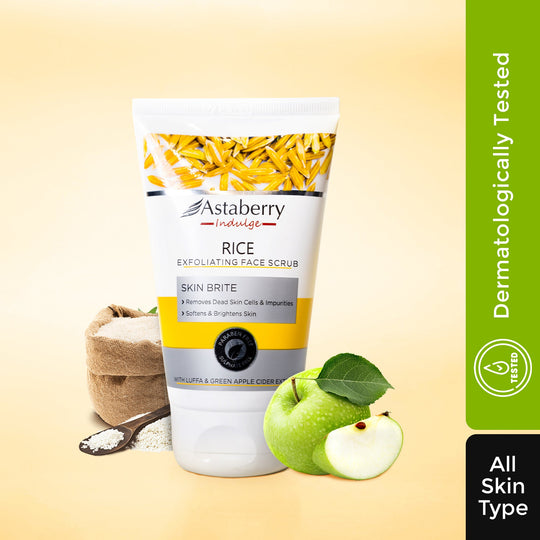 Astaberry Rice Exfoliating Face Scrub for Brightens Skin - 100ML - Buy from Indicrest