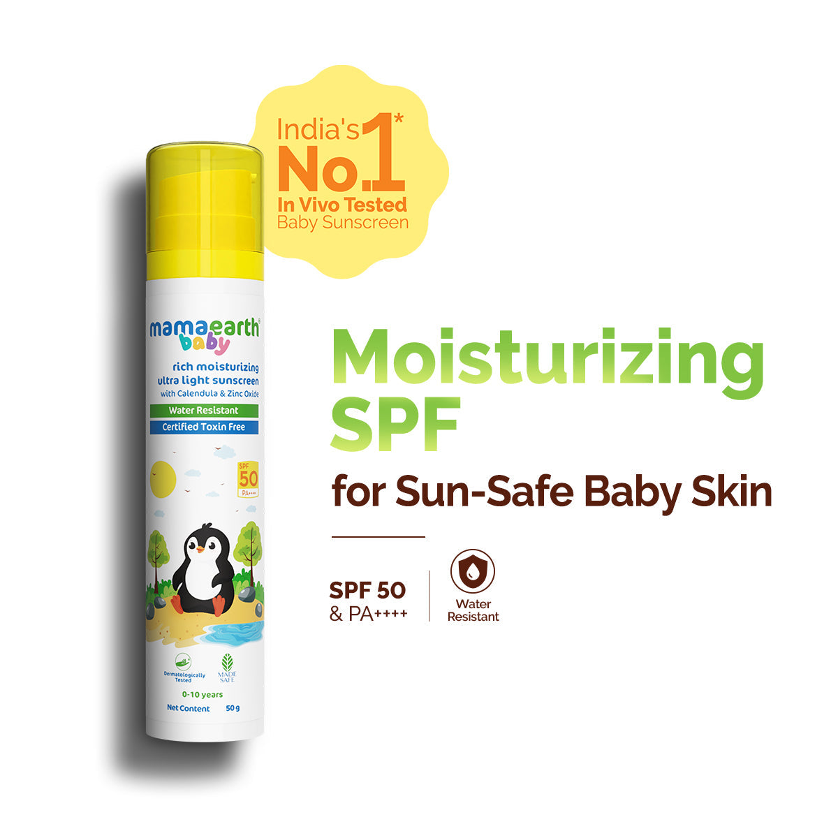 Mamaearth Baby Rich Moisturizing Ultra Light Sunscreen, 50g - Buy from Indicrest