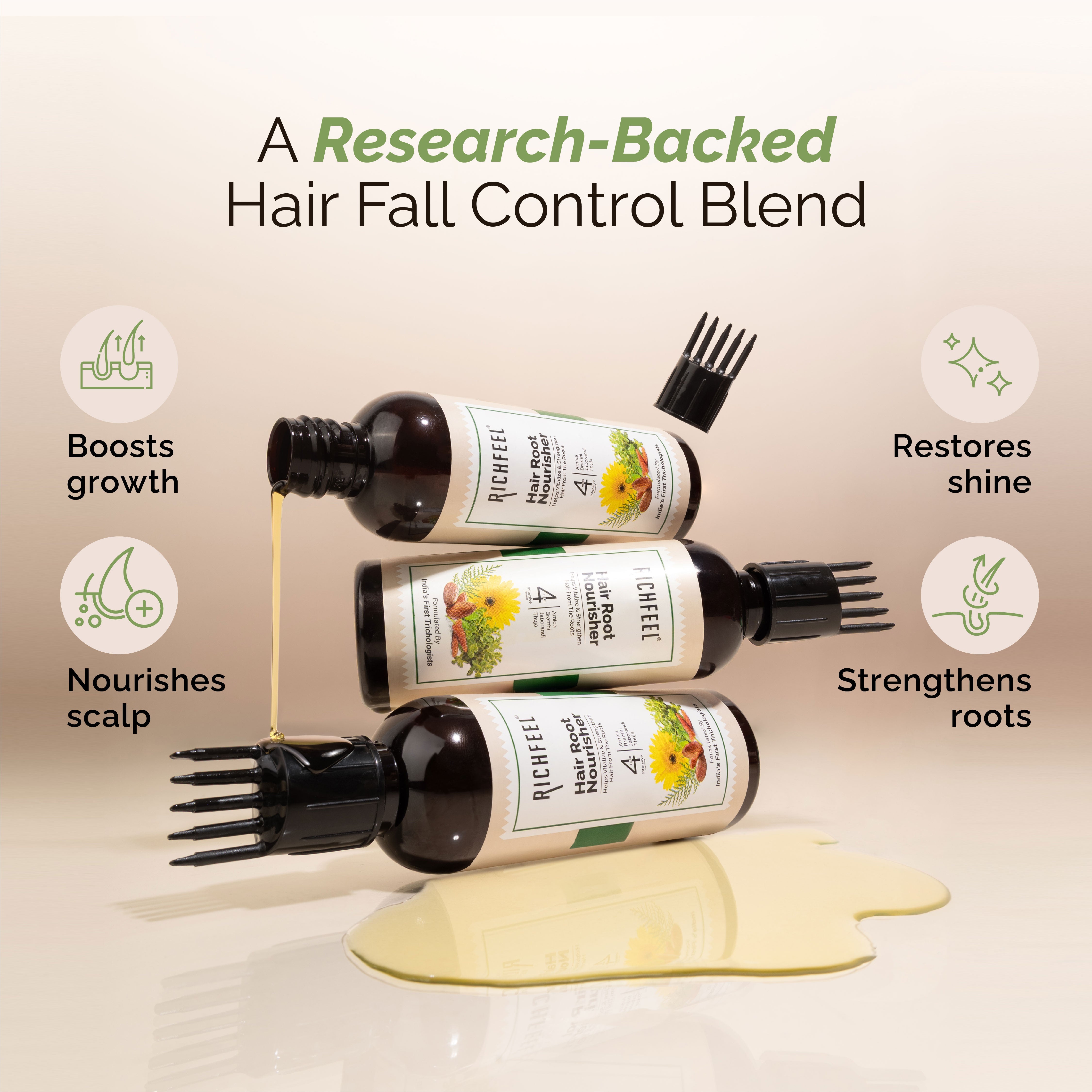 Richfeell Hair Root Nourisher 80 Ml (Pack of 2) - Image 5 - Buy from Indicrest