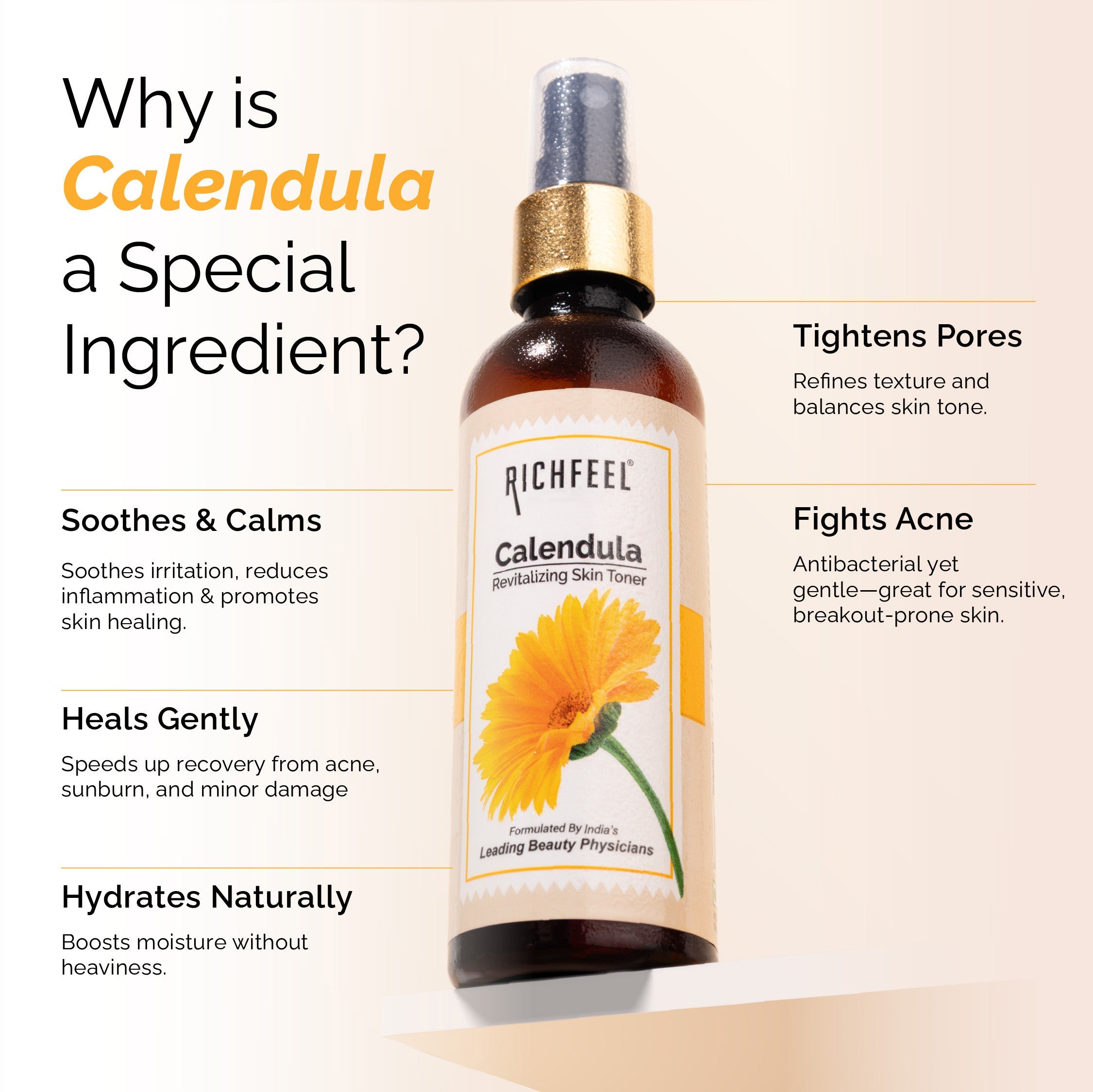 Richfeell Calendula Revitalizing Skin Toner 80 ml - Image 4 - Buy from Indicrest