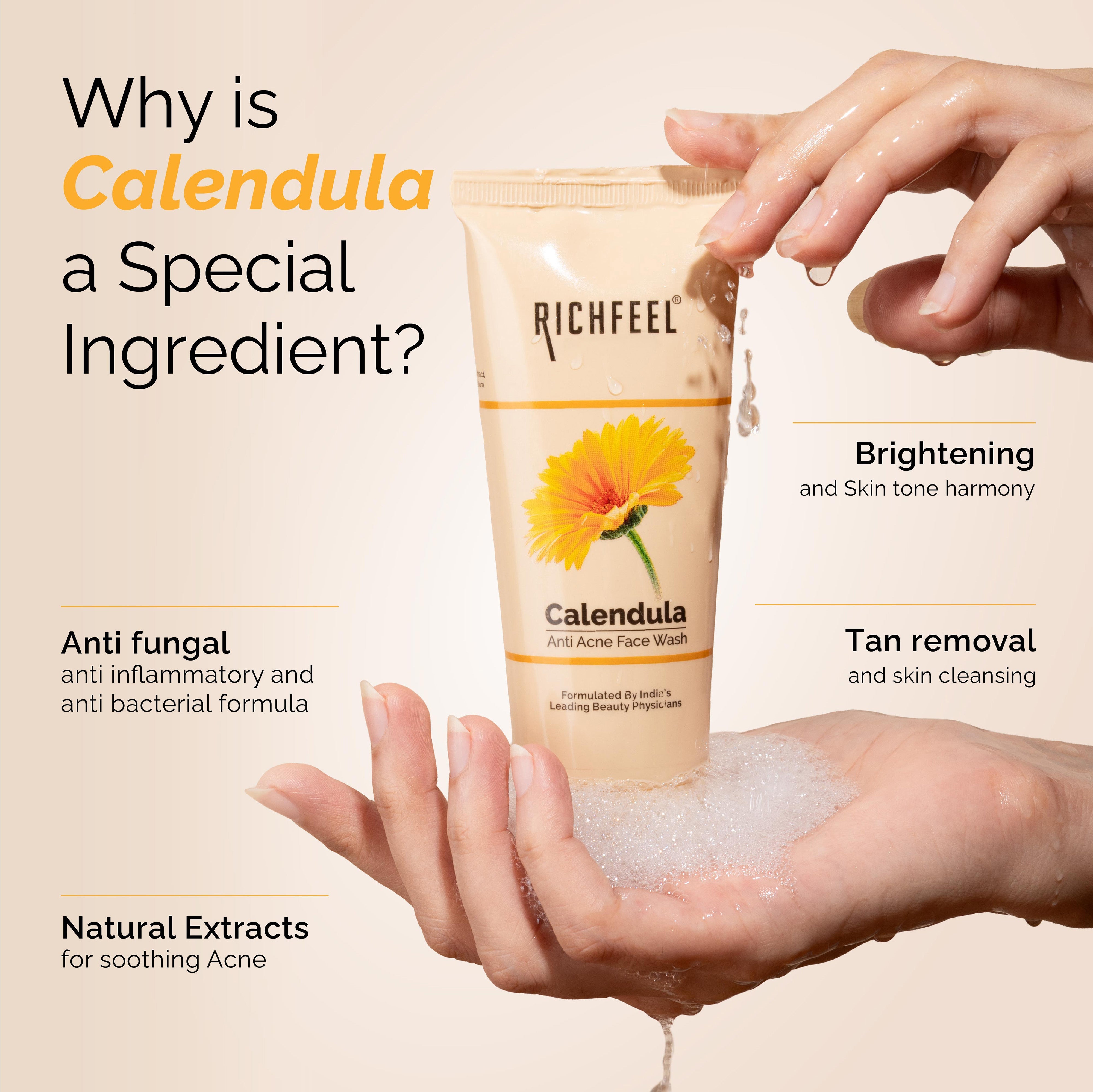 Richfeell Calendula Anti Acne Face Wash 100 g (Pack of 2) - Image 4 - Buy from Indicrest