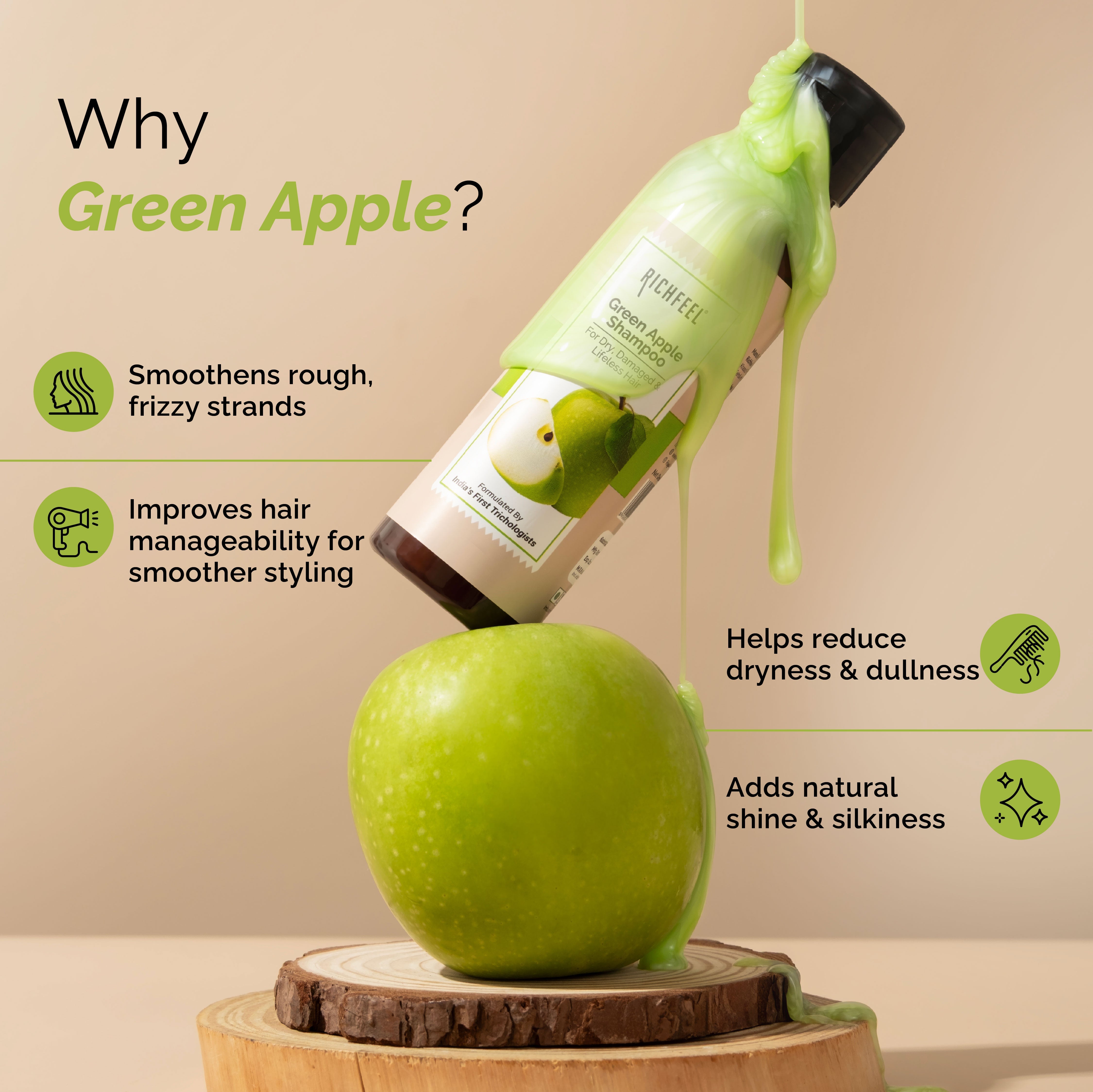 Richfeell Green Apple Shampoo 100 ml - Image 4 - Buy from Indicrest