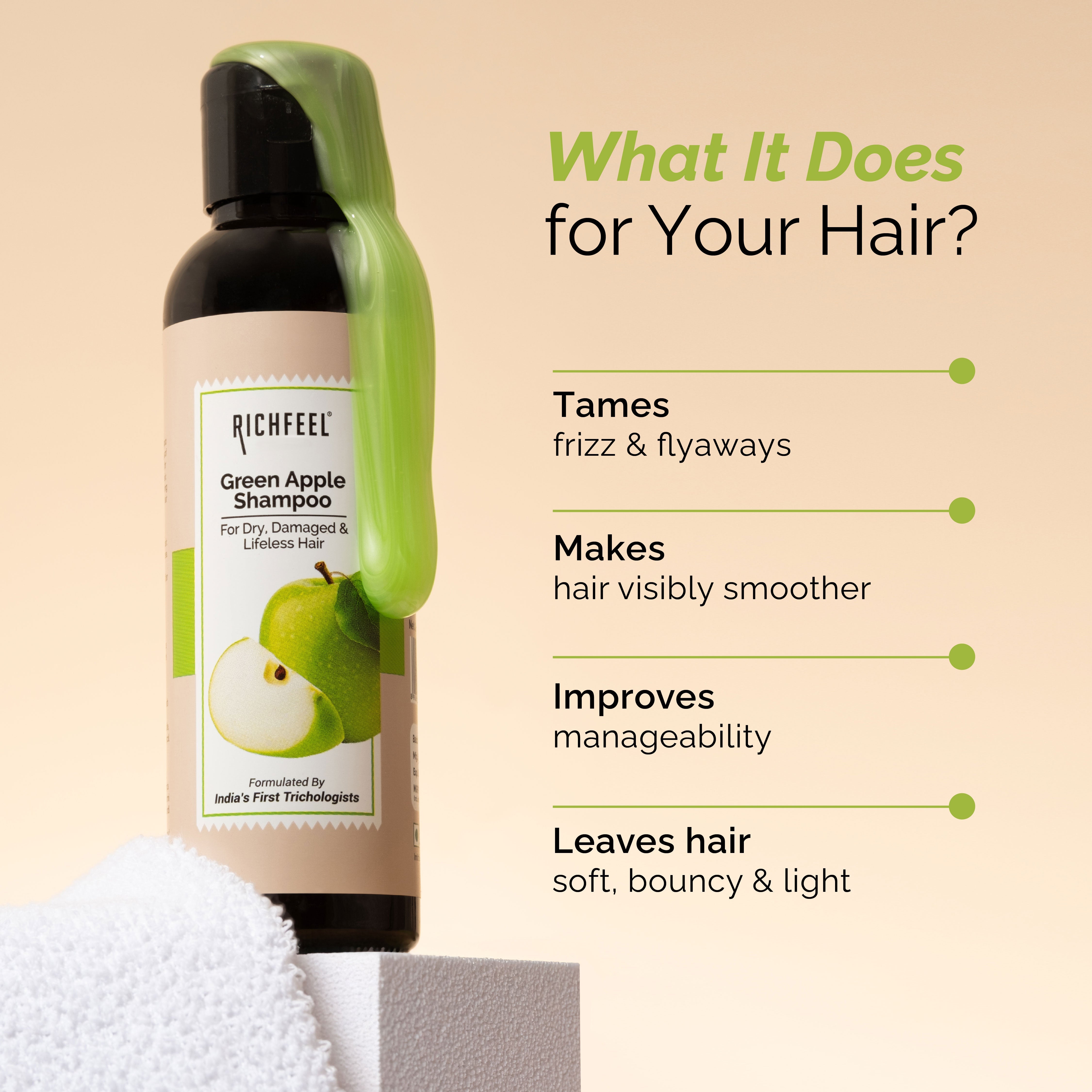 Richfeell Green Apple Shampoo 100 ml - Image 5 - Buy from Indicrest