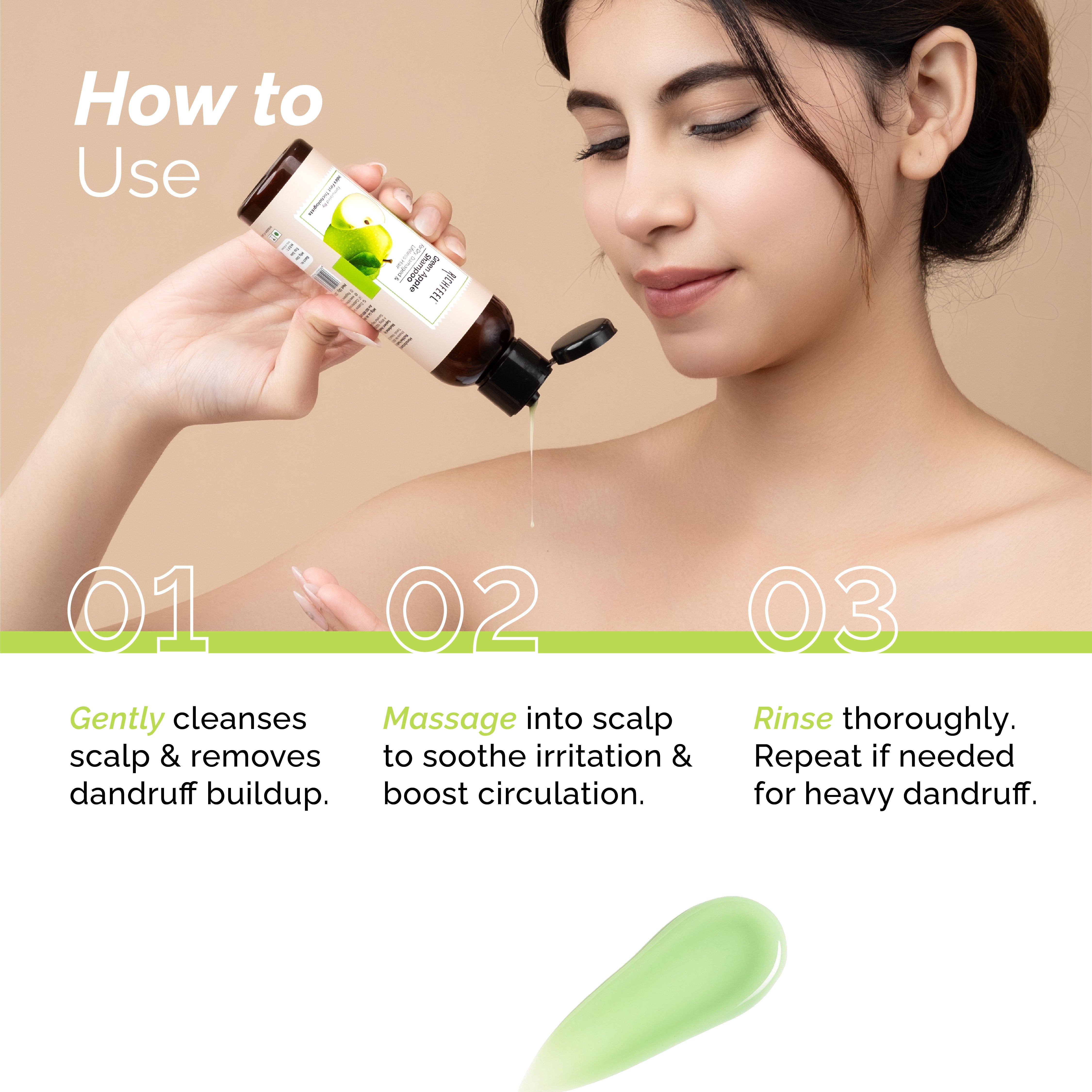 Richfeell Green Apple Shampoo 100 ml - Image 8 - Buy from Indicrest