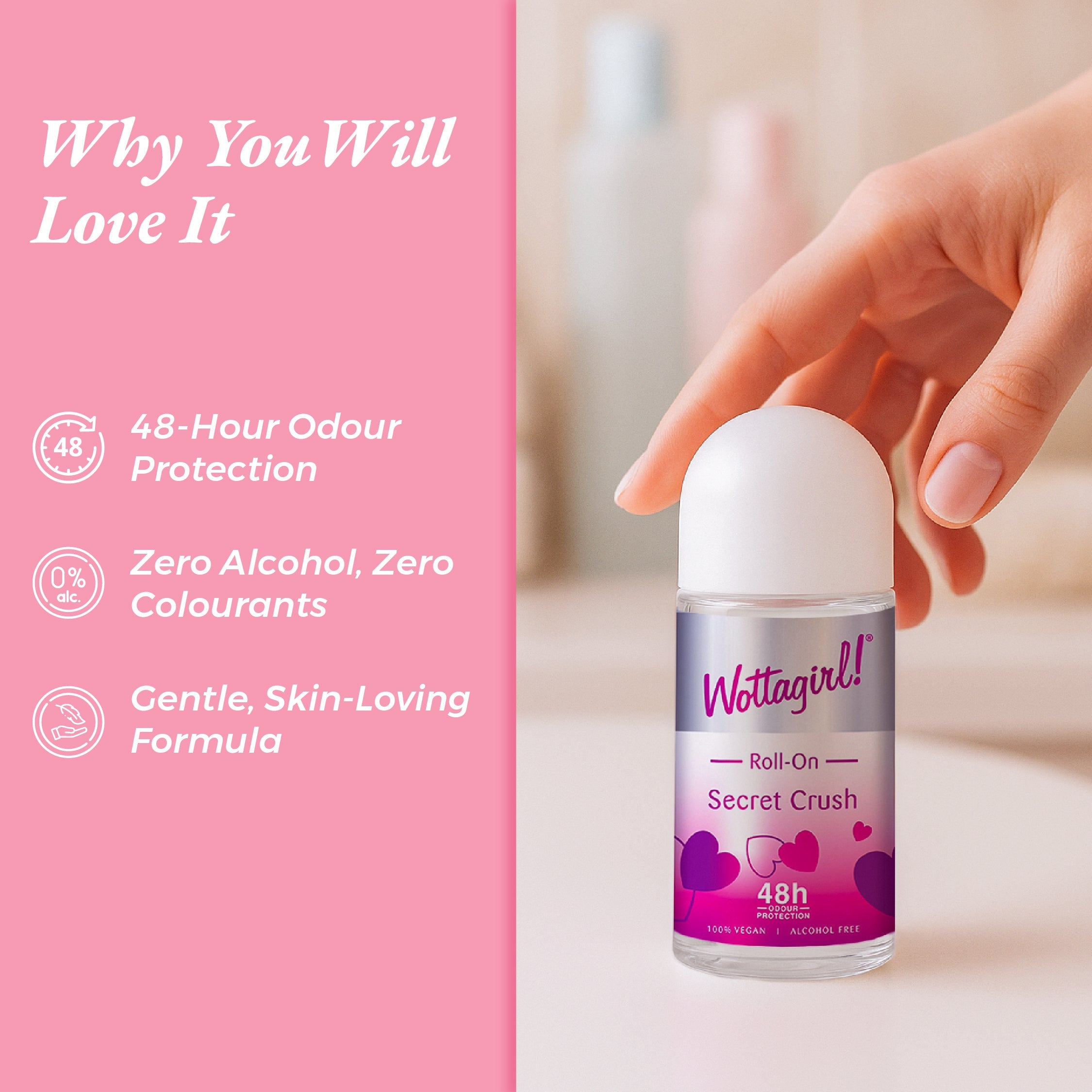 Wottagirl Secret Crush Roll-On, 50ml - Image 6 - Buy from Indicrest