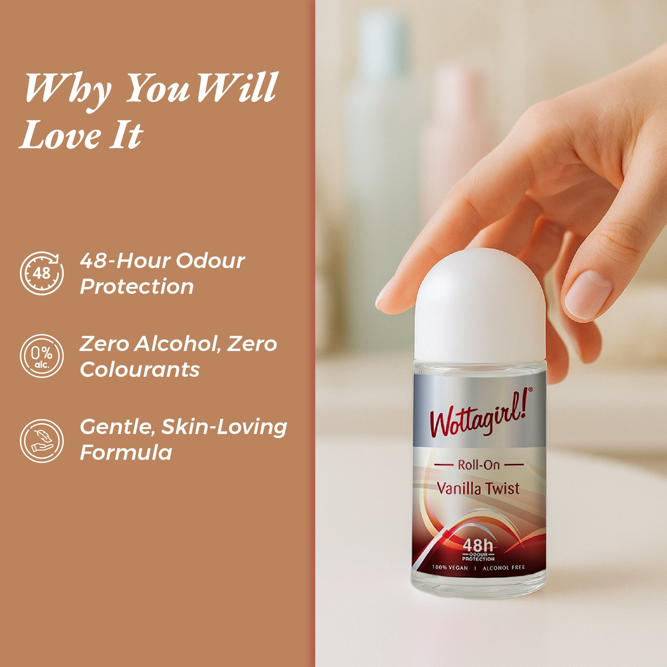 Wottagirl Vanilla Twist Roll-On, 50ml - Image 5 - Buy from Indicrest