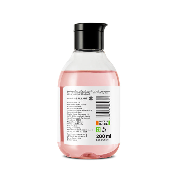 Brillare Rose & Coconut Body Wash, 200ml - Image 7 - Buy from Indicrest