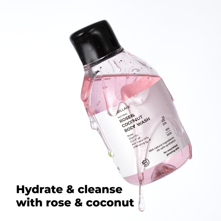 Brillare Rose & Coconut Body Wash, 200ml - Image 2 - Buy from Indicrest