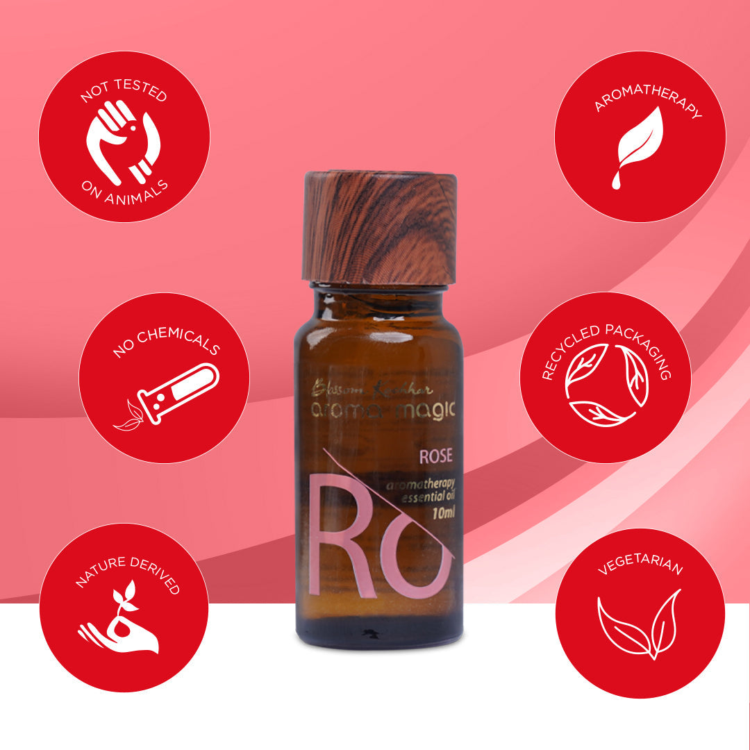 Aroma Magic Rose Essential Oil For Skin Toning, Stress & Muscle Relief, 10ml - Image 6 - Buy from Indicrest