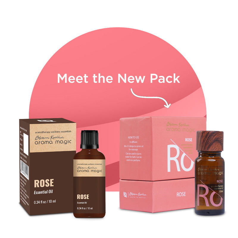 Aroma Magic Rose Essential Oil For Skin Toning, Stress & Muscle Relief, 10ml - Buy from Indicrest