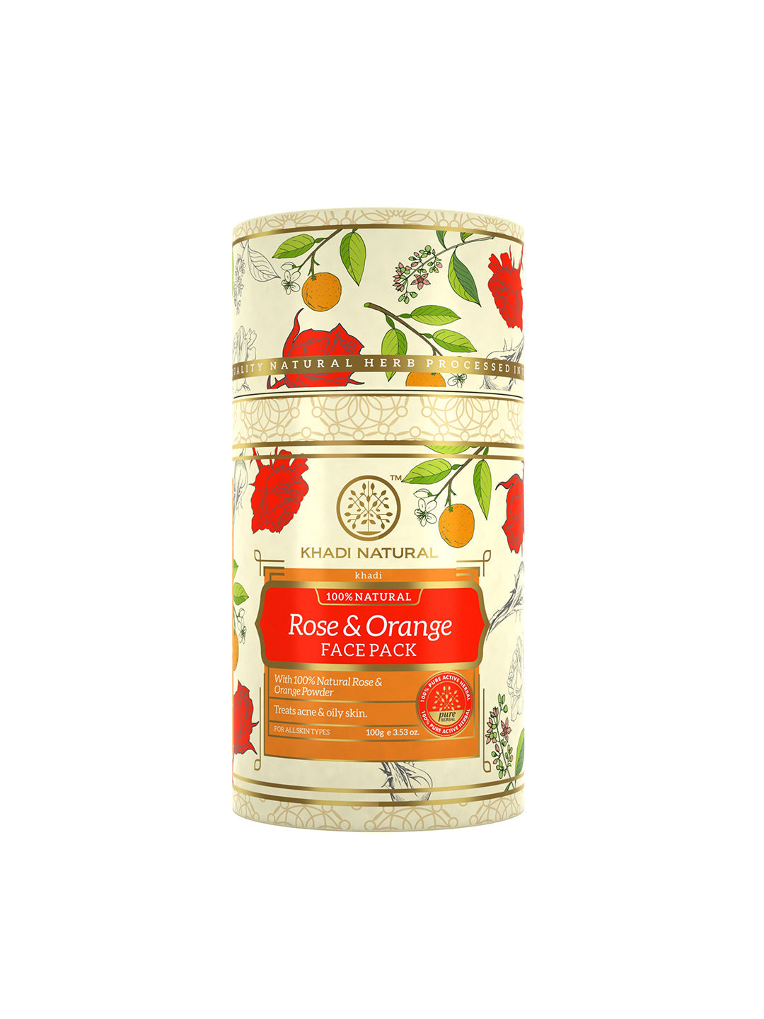 Khadi Natural Rose & Orange Face Pack - 100gm - Buy from Indicrest
