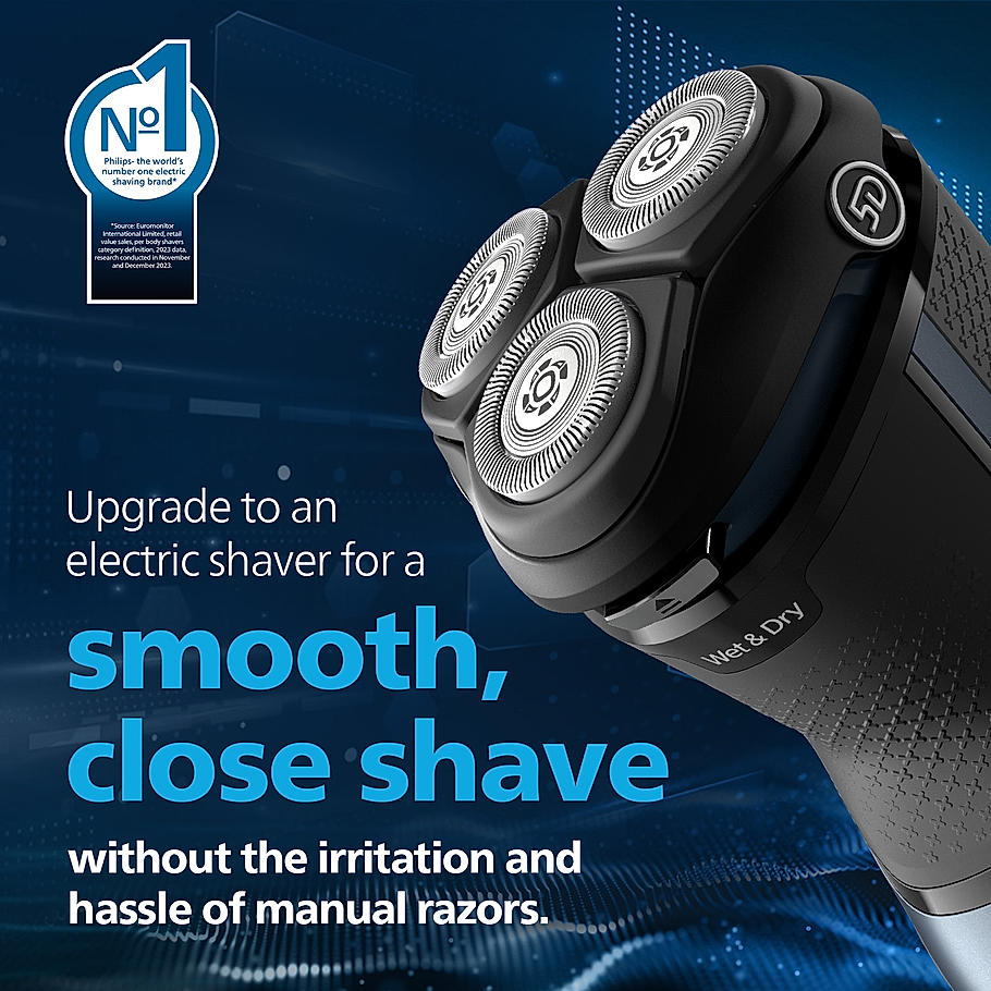 Philips Electric Shaver for Men-| SkinProtect Technology, Wet and Dry Shave | 5D Floating Heads | 27 Self Sharpening Blades | Pop up Trimmer | Cordless | Waterproof | S3144/03