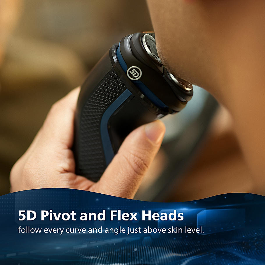 Philips Electric Shaver for Men-| SkinProtect Technology, Wet and Dry Shave | 5D Floating Heads | 27 Self Sharpening Blades | Pop up Trimmer | Cordless | Waterproof | S3144/03