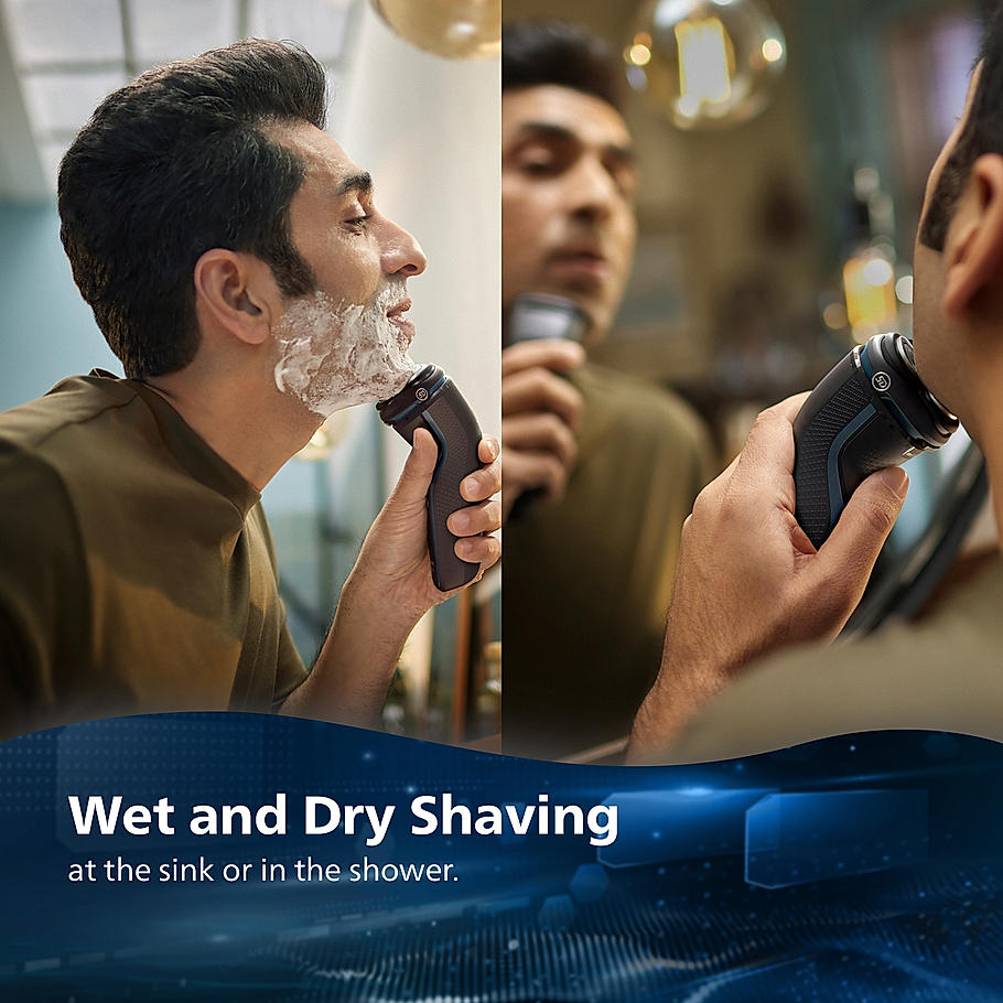 Philips Electric Shaver for Men-| SkinProtect Technology, Wet and Dry Shave | 5D Floating Heads | 27 Self Sharpening Blades | Pop up Trimmer | Cordless | Waterproof | S3144/03