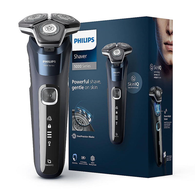 Philips Electric Shaver- | Wet & Dry | Steel Precision Blades | SkinIQ Technology | Power Adapt Sensor | 360 D Flexing heads | Integrated Pop up Trimmer | Delivers a Powerful Shave, Cuts More Hair Per Stroke* | S5885/28 Buy at Indicrest