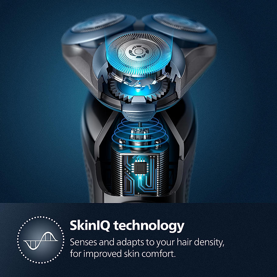 Philips Electric Shaver- | Wet & Dry | Steel Precision Blades | SkinIQ Technology | Power Adapt Sensor | 360 D Flexing heads | Integrated Pop up Trimmer | Delivers a Powerful Shave, Cuts More Hair Per Stroke* | S5885/28