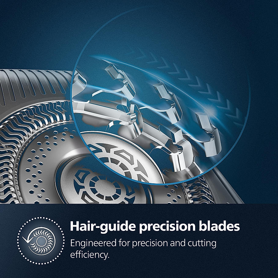 Philips Electric Shaver- | Wet & Dry | Steel Precision Blades | SkinIQ Technology | Power Adapt Sensor | 360 D Flexing heads | Integrated Pop up Trimmer | Delivers a Powerful Shave, Cuts More Hair Per Stroke* | S5885/28